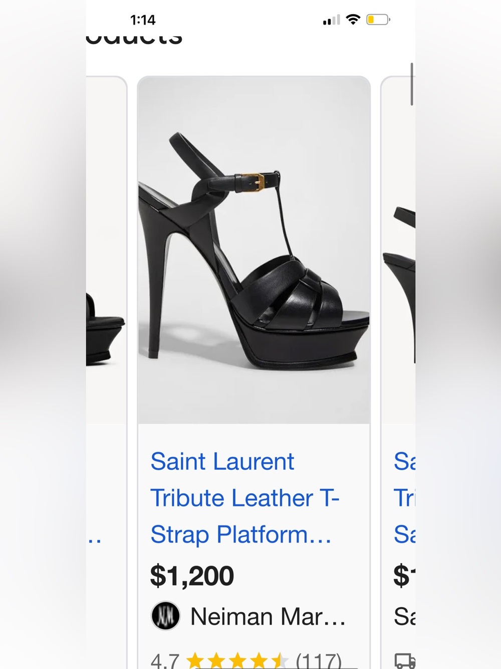 Saint Laurent Black Leather Knotted Platform Heels - Picture 2 of 9